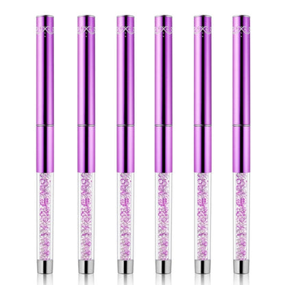 Nail Art Drawing Pen Purple Drill Rod Color Painting Flower Stripe Nail Brush With Pen Cover, Specification: 20mm - Nail Art Equipment by PMC Jewellery | Online Shopping South Africa | PMC Jewellery