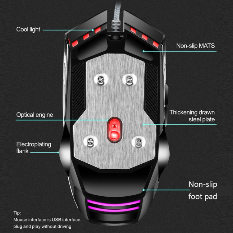 LEAVEN 7 Keys 4000DPI USB Wired Computer Office Luminous RGB Mechanical Gaming Mouse, Cabel Length:1.5m, Colour: S30 Pink - Wired Mice by LEAVEN | Online Shopping South Africa | PMC Jewellery | Buy Now Pay Later Mobicred