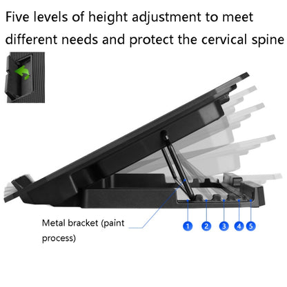 ICE COOREL N106 Laptop Base Adjustment Radiator Dual-Fan Notebook Cooling Bracket, Colour: Flagship Version (Knight Black) - Cooling Pads by ICE COOREL | Online Shopping South Africa | PMC Jewellery | Buy Now Pay Later Mobicred