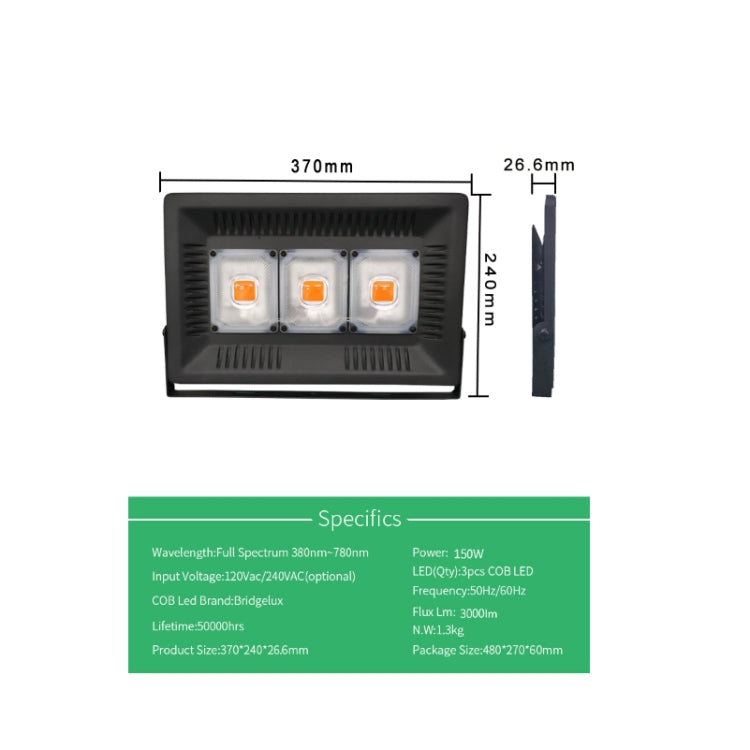 150W Ultra-Thin LED Plant Light, Full Spectrum COB Growth Light, Vegetable, Fruit & Flower Greenhouse Fill Light With Plug, Specification:UK Plug - LED Grow Lights by PMc TechLife | Online Shopping South Africa | PMc TechLife | Buy Now Pay Later Mobicred
