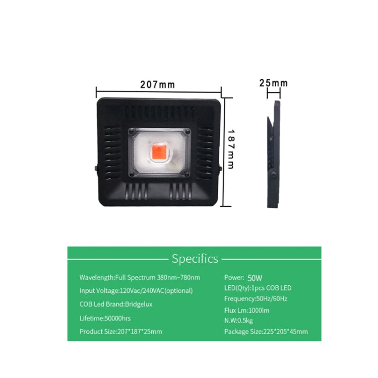 50W Ultra-Thin LED Plant Light, Full Spectrum COB Growth Light, Vegetable, Fruit & Flower Greenhouse Fill Light With Plug, Specification:EU Plug - LED Grow Lights by PMc TechLife | Online Shopping South Africa | PMc TechLife | Buy Now Pay Later Mobicred