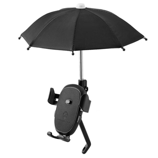 CYCLINGBOX BG-2935 Bicycle Mobile Phone Bracket With Umbrella Waterproof Navigation Electric Car Mobile Phone Frame, Style: Rearview Mirror Installation (Black) - Holders by CYCLINGBOX | Online Shopping South Africa | PMC Jewellery | Buy Now Pay Later Mobicred