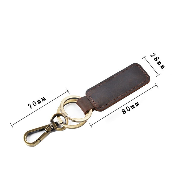 2 PCS Handmade Crazy Horse Leather Retro Keychain Car Couple Keychain, Specification: Double Ring(Coffee) - Key Rings by PMC Jewellery | Online Shopping South Africa | PMC Jewellery | Buy Now Pay Later Mobicred