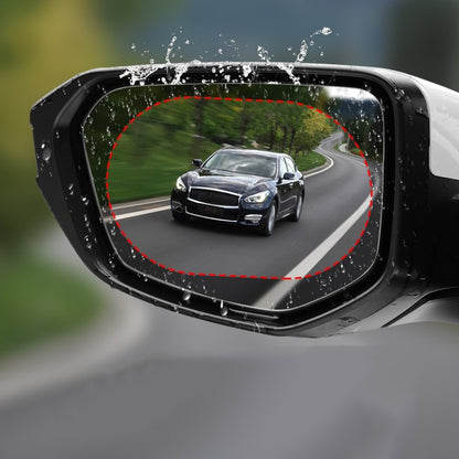 2pcs /Set Rainproof Anti-Fog And Anti-Reflective Film For Car Rearview Mirror Ellipse 100X145mm(Transparent) - Auto Film by PMC Jewellery | Online Shopping South Africa | PMC Jewellery | Buy Now Pay Later Mobicred