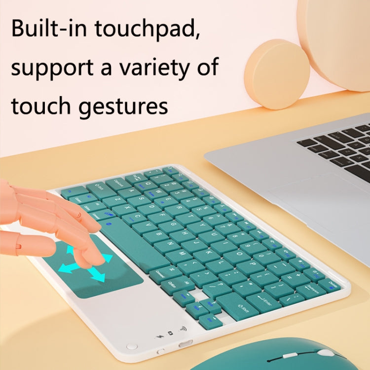 871 9.7 Inch Portable Tablet Bluetooth Keyboard With Touchpad + Mouse Set for iPad(Mint Green + Mouse) - Universal by PMC Jewellery | Online Shopping South Africa | PMC Jewellery