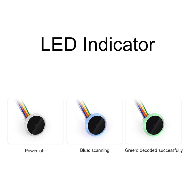 Waveshare 25515 Round 2D Codes Scanner Module Barcode/QR Code Reader, With LED Indicator - Module by Waveshare | Online Shopping South Africa | PMC TechLife | Buy Now Pay Later Mobicred