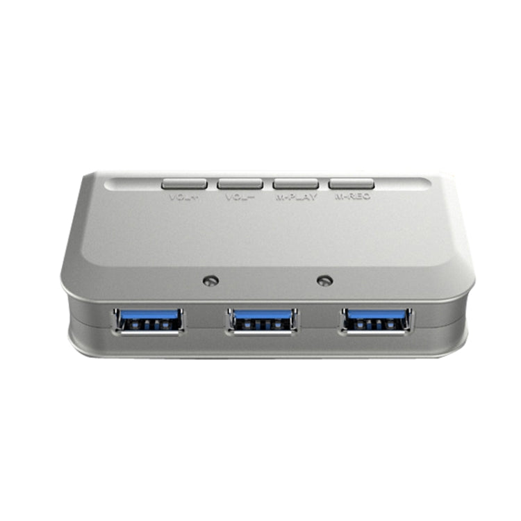 MB-103 USB 3.1 Three-Port Drive-Free HUB + 7.1 Voice Changer Sound Card High-Speed Docking Station, PS5 Voice Changer Sound Card Compatible with PS4 Headset, Cable Length: 1.2m(1 to 3) - USB 3.0 HUB by PMC Jewellery | Online Shopping South Africa | PMC Jewellery | Buy Now Pay Later Mobicred