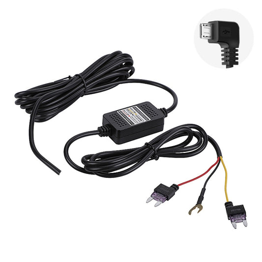 H516 Recording Step-down Line Shrinkage Video Car Charger Line Parking Monitoring Three-Core Power Cord, Model: With Fuse(Micro Left Elbow) - Cables & Connectors by PMC Jewellery | Online Shopping South Africa | PMC Jewellery | Buy Now Pay Later Mobicred