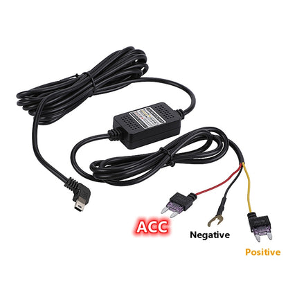 H516 Recording Step-down Line Shrinkage Video Car Charger Line Parking Monitoring Three-Core Power Cord, Model: With Fuse(Micro Right Elbow) - Cables & Connectors by PMC Jewellery | Online Shopping South Africa | PMC Jewellery | Buy Now Pay Later Mobicred