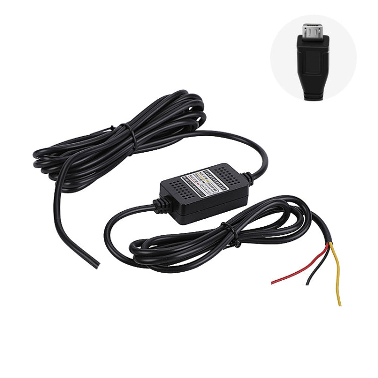 H516 Recording Step-down Line Shrinkage Video Car Charger Line Parking Monitoring Three-Core Power Cord, Model: Without Fuse(Micro Straight) - Cables & Connectors by PMC Jewellery | Online Shopping South Africa | PMC Jewellery | Buy Now Pay Later Mobicred