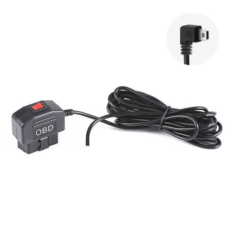 H508 OBD Car Charger Driving Recorder Power Cord 12/24V To 5V With Switch Low Pressure Protection Line, Specification: Mini Right Elbow - Cables & Connectors by PMC Jewellery | Online Shopping South Africa | PMC Jewellery | Buy Now Pay Later Mobicred