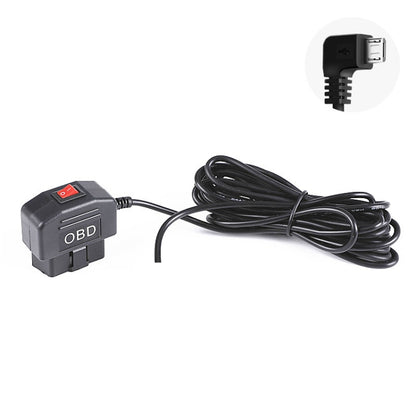 H508 OBD Car Charger Driving Recorder Power Cord 12/24V To 5V With Switch Low Pressure Protection Line, Specification: Micro Right Elbow - Cables & Connectors by PMC Jewellery | Online Shopping South Africa | PMC Jewellery | Buy Now Pay Later Mobicred