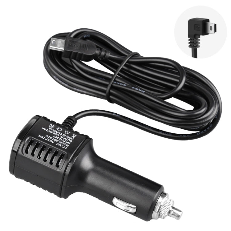 H519 Car Charger Driving Recorder Power Cord Dual USB With Display Charging Line, Specification: Mini Right Elbow - Cigar Socket by PMC Jewellery | Online Shopping South Africa | PMC Jewellery | Buy Now Pay Later Mobicred