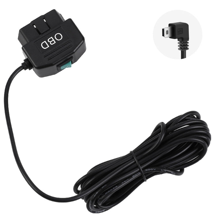 H507 Driving Recorder OBD Step-down Line Car ACC Three-Core Power Cord 12/24V To 5V 3A Low Pressure Protection Line, Specification: Mini Left Elbow - Cables & Connectors by PMC Jewellery | Online Shopping South Africa | PMC Jewellery | Buy Now Pay Later Mobicred