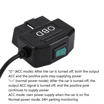 H507 Driving Recorder OBD Step-down Line Car ACC Three-Core Power Cord 12/24V To 5V 3A Low Pressure Protection Line, Specification: Mini Left Elbow - Cables & Connectors by PMC Jewellery | Online Shopping South Africa | PMC Jewellery | Buy Now Pay Later Mobicred