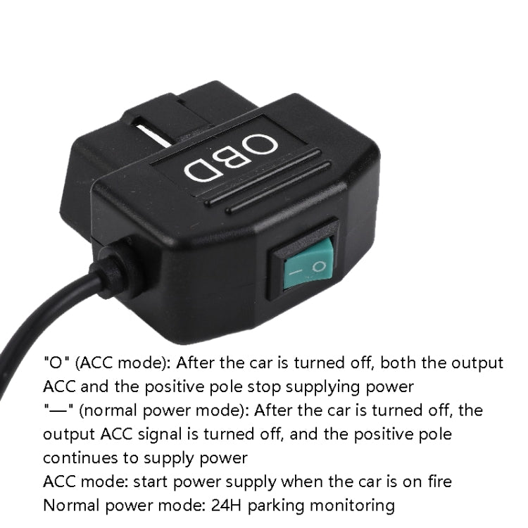 H507 Driving Recorder OBD Step-down Line Car ACC Three-Core Power Cord 12/24V To 5V 3A Low Pressure Protection Line, Specification: Micro Left Elbow - Cables & Connectors by PMC Jewellery | Online Shopping South Africa | PMC Jewellery | Buy Now Pay Later Mobicred