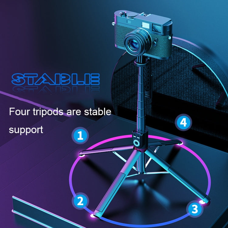 360-Degree Rotating Foldable Bluetooth Selfie Sticks Live Stand, Spec: P225 TK (Double Clip) - Selfie Sticks by PMC TechLife | Online Shopping South Africa | PMC TechLife | Buy Now Pay Later Mobicred