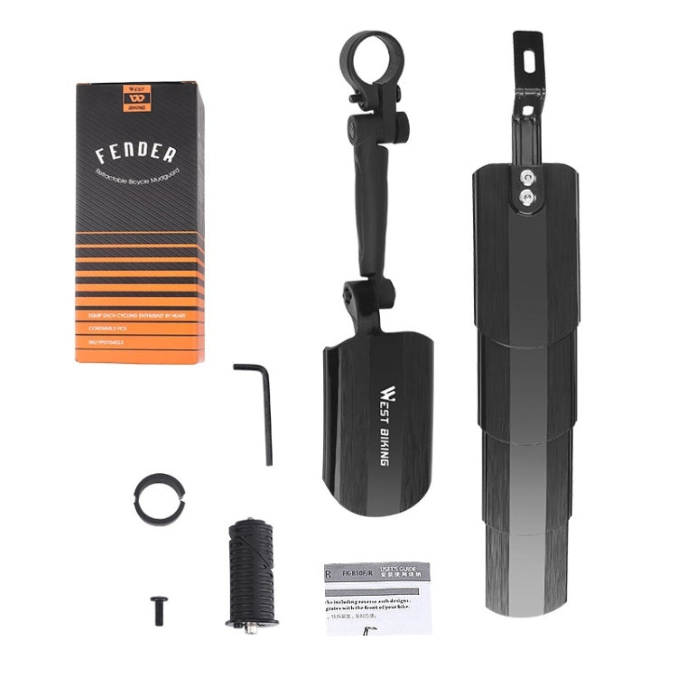 WEST BIKING Mountain Bike Retractable Folding Mudguards(Black) - Mudguards by PMc TechLife | Online Shopping South Africa | PMc TechLife | Buy Now Pay Later Mobicred