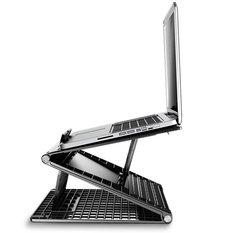 N5 Laptop Stand Portable Double-Layer Multi-Gear Adjustment Heightening Folding Plastic Heat Dissipation Bracket(Elegant Black) - Laptop Stand by PMC Jewellery | Online Shopping South Africa | PMC Jewellery | Buy Now Pay Later Mobicred