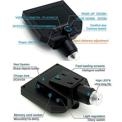 G600W Electronic Microscope HD Mobile Repair Microscope, US Plug - Digital Microscope by PMC Jewellery | Online Shopping South Africa | PMC Jewellery | Buy Now Pay Later Mobicred