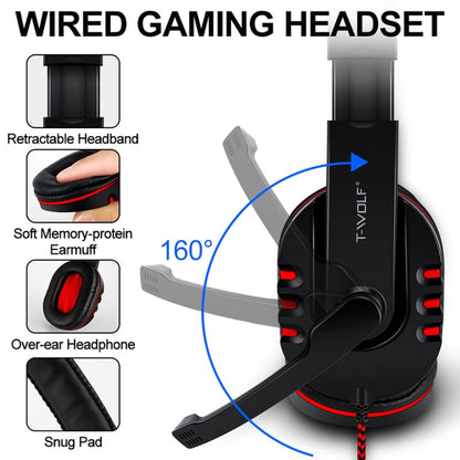 T-WOLF TF-800 4 in 1 Gaming Luminous Keyboard Mouse Headset Set(English Version) - Wired Keyboard by T-WOLF | Online Shopping South Africa | PMC Jewellery | Buy Now Pay Later Mobicred