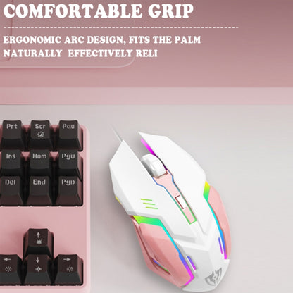 Shipadoo LD-122 4 in 1 Girly Glowing Keyboard + Mouse + Earphone + Mouse Pad Set(Pink Punk) - Wired Keyboard by Shipadoo | Online Shopping South Africa | PMC Jewellery | Buy Now Pay Later Mobicred