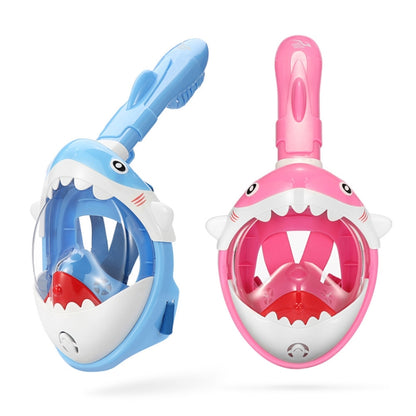 Cartoon Kids Full Dry Diving Mask Swimming Anti-Fog Snorkeling Mask, Size: XS(Shark Blue) - Diving Mask by PMC Jewellery | Online Shopping South Africa | PMC Jewellery | Buy Now Pay Later Mobicred