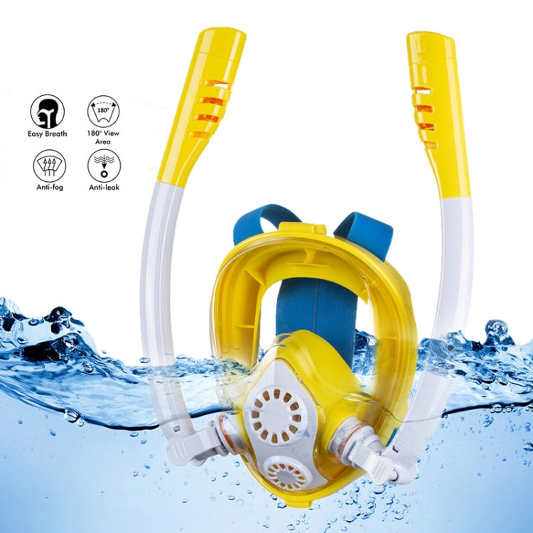 Kids Double Tube Full Dry Silicone Diving  Snorkeling Mask Swimming Glasses, Size: XS(White Blue) - Diving Mask by PMC Jewellery | Online Shopping South Africa | PMC Jewellery | Buy Now Pay Later Mobicred