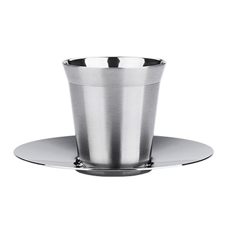 304 Stainless Steel Coffee Capsule Cup Double Insulation Coffee Cup, Style: Large Coffee Cup+Dish - free shipping - PMC TechLife - Order now!
