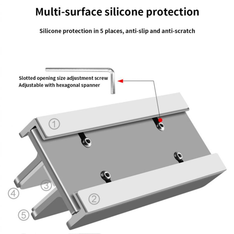 Aluminum Alloy Laptop Tablet Phone Storage Stand, Color: L402 Three Slots (Gray) - Laptop Stand by PMC Jewellery | Online Shopping South Africa | PMC Jewellery | Buy Now Pay Later Mobicred