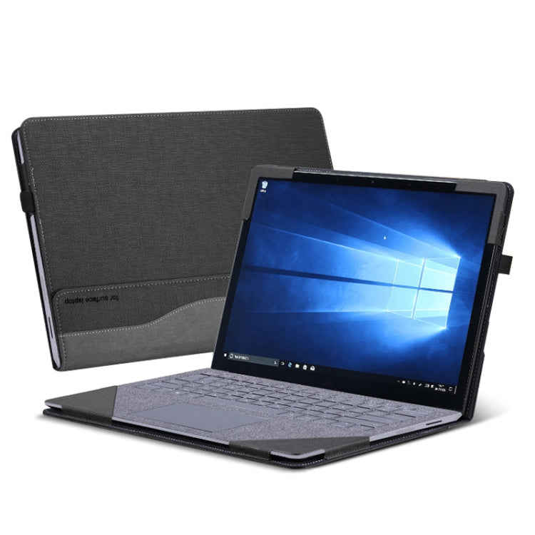 13.5 Inch Multifunctional PU Leather Laptop Sleeve For Microsoft Surface Laptop 1/2/3/4(Gentleman Gray) - Other by PMC Jewellery | Online Shopping South Africa | PMC Jewellery | Buy Now Pay Later Mobicred