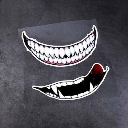 J06 Motorcycle Helmet Sticker Large Teeth - Decorative Sticker by PMC Jewellery | Online Shopping South Africa | PMC Jewellery