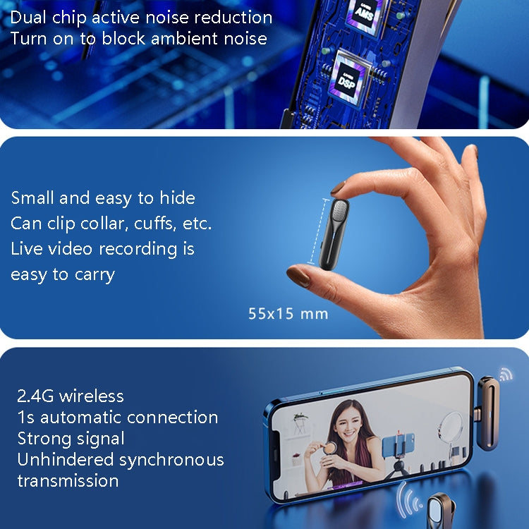 FerTo DX01 Wireless Collar Microphone 2.4G Live Broadcast Equipment, Style: 8 Pin - Microphone by PMC TechLife | Online Shopping South Africa | PMC TechLife | Buy Now Pay Later Mobicred