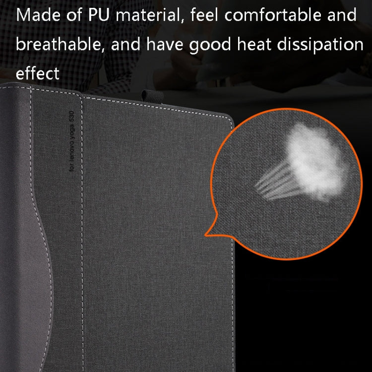 Laptop PU Leather Protective Case For Lenovo Yoga 520-14(Dark Gray) - 14.1 inch by PMC TechLife | Online Shopping South Africa | PMC TechLife