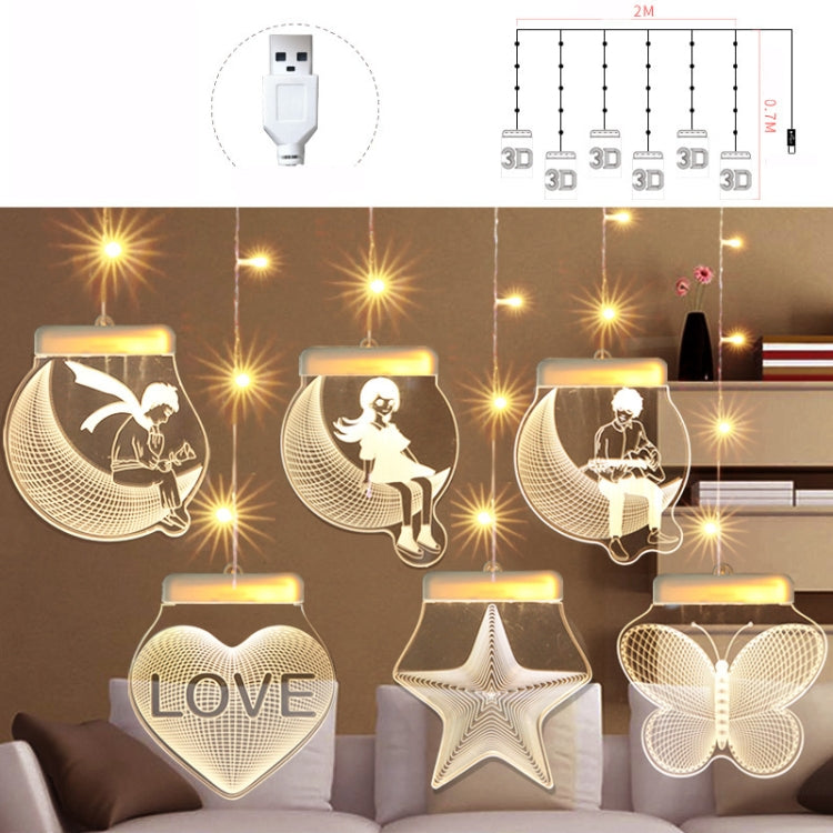 2m Romantic Girl Icicle Lamp Window Decoration Hanging Lamp, Style: Warm White Light - Holiday Lights by PMc TechLife | Online Shopping South Africa | PMc TechLife | Buy Now Pay Later Mobicred