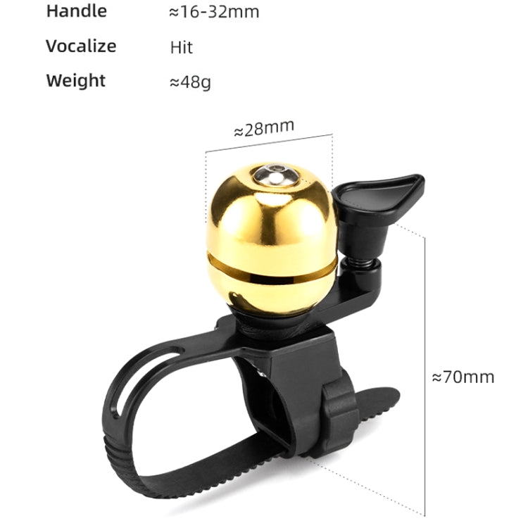 BG-201501 Bicycle Retro Mini Ball Bell(Black) - Bicycle Bells by PMC TechLife | Online Shopping South Africa | PMC TechLife | Buy Now Pay Later Mobicred