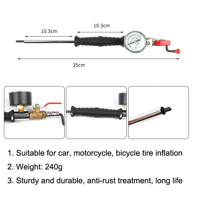 Car Tire Double-Ended Air Nozzle, Specification: Straight Handle With Gaselet - Other Tools by PMC TechLife | Online Shopping South Africa | PMC TechLife | Buy Now Pay Later Mobicred