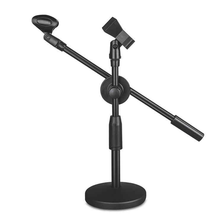 LKT-300 30-65cm Full Metal Disc Base Dual Microphone Stand,Size: 160mm Base - Stand by PMC TechLife | Online Shopping South Africa | PMC TechLife | Buy Now Pay Later Mobicred