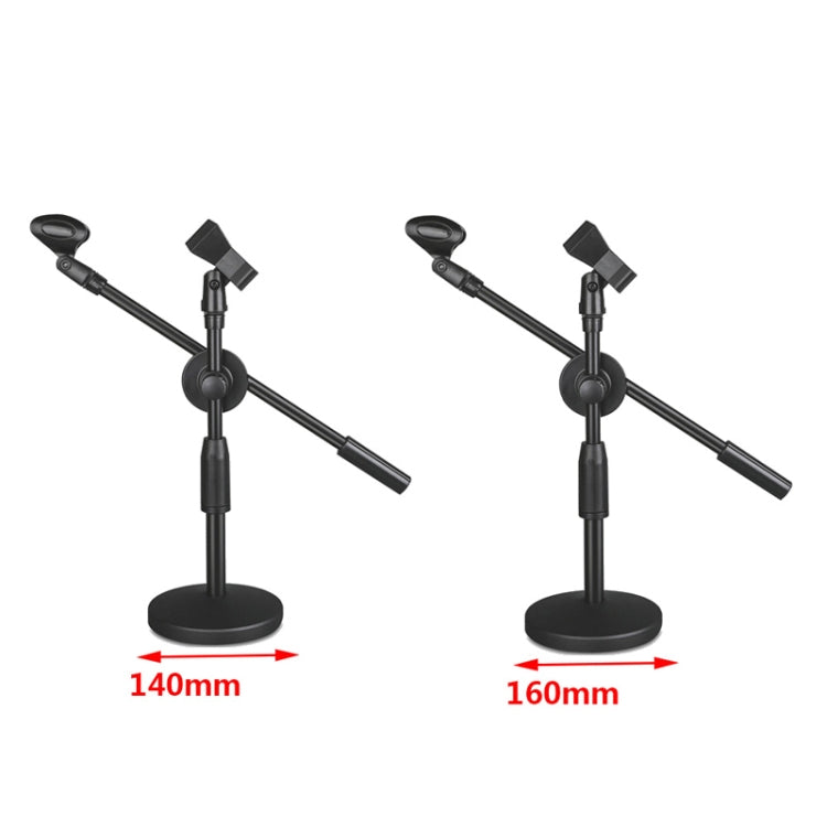 LKT-300 30-65cm Full Metal Disc Base Dual Microphone Stand,Size: 160mm Base - Stand by PMC TechLife | Online Shopping South Africa | PMC TechLife | Buy Now Pay Later Mobicred