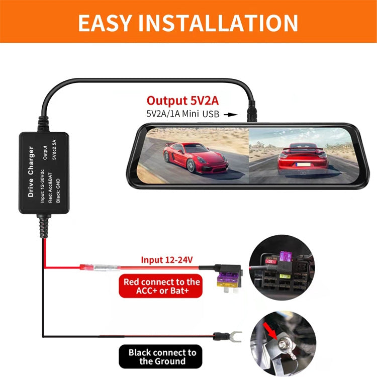 C301 12V to 5V Car ACC Takes Electricity Buck Cables, Model: Buckle + 4 x Take Appliance - Cables & Connectors by PMC Jewellery | Online Shopping South Africa | PMC Jewellery | Buy Now Pay Later Mobicred