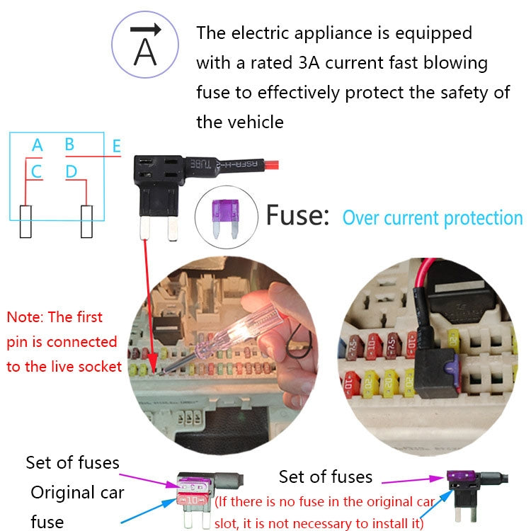 C301 12V to 5V Car ACC Takes Electricity Buck Cables, Model: Buckle + Electric Pen + Cable Tie - Cables & Connectors by PMC Jewellery | Online Shopping South Africa | PMC Jewellery | Buy Now Pay Later Mobicred