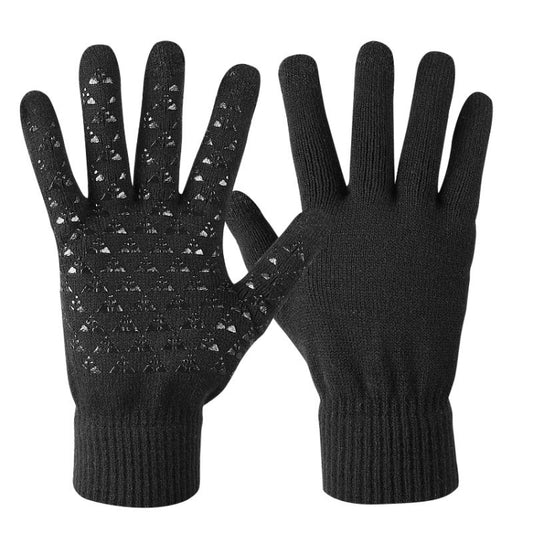 1 Pair Thick Velvet Touch Screen Knitted Warm Gloves, Size: Free Size(Black) - Full Finger Gloves by PMC Jewellery | Online Shopping South Africa | PMC Jewellery | Buy Now Pay Later Mobicred