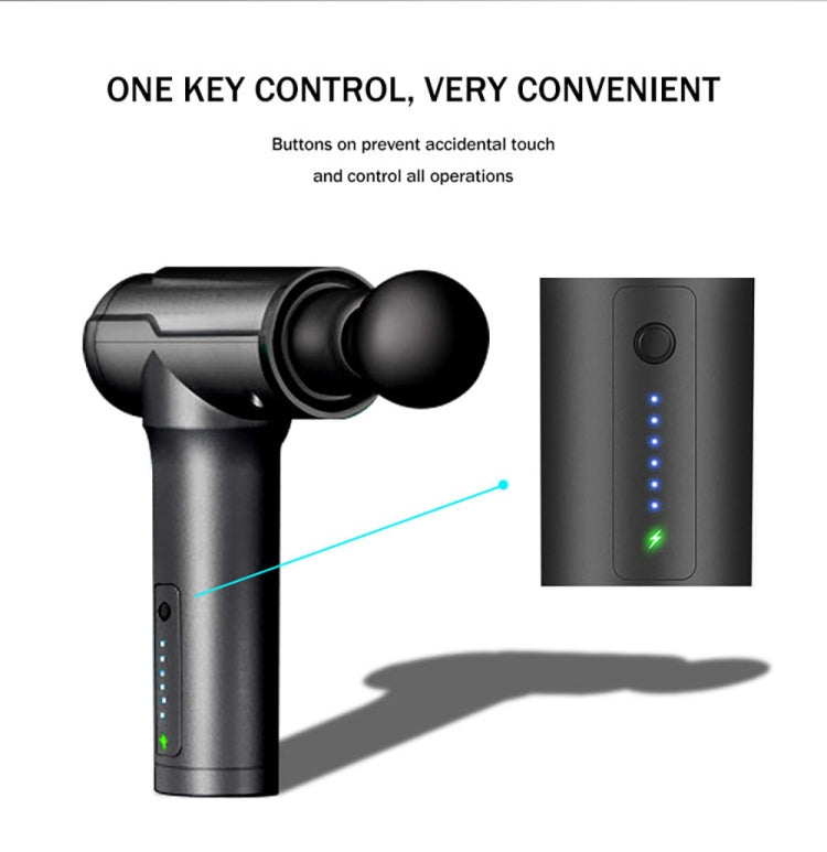 BG-128 6-speed Mini Convenient Massage Gun With 6 Massage Heads,CN Plug(Back) - free shipping - PMC TechLife - Order now!