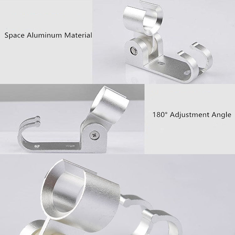 5 PCS Space Aluminum Shower Base(With Hook) - Shelves by PMC TechLife | Online Shopping South Africa | PMC TechLife | Buy Now Pay Later Mobicred