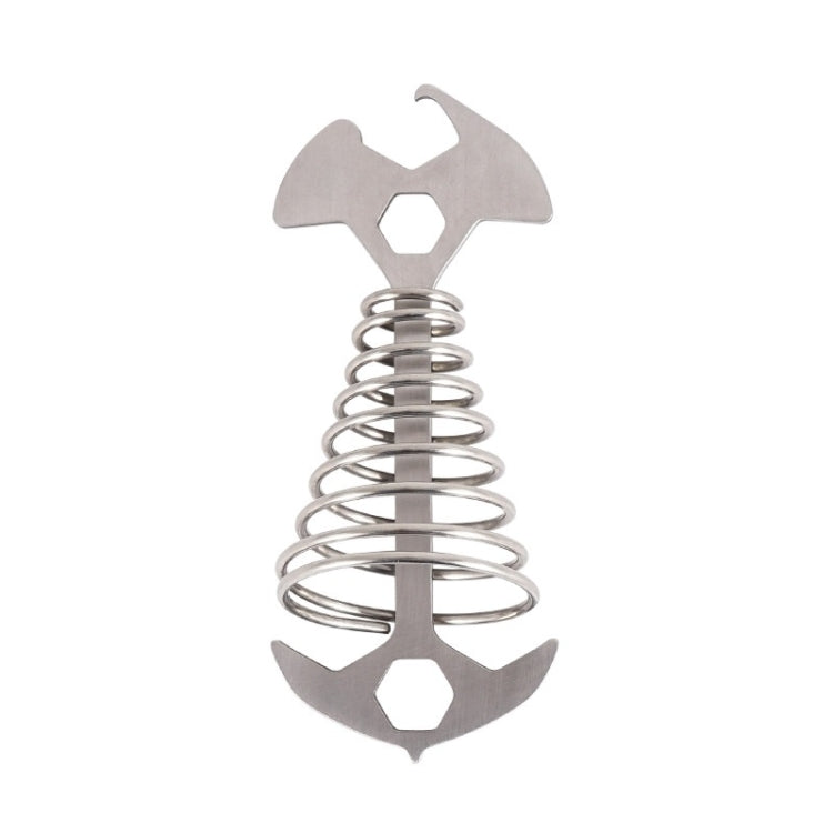 5 PCS Multifunctional Outdoor Camping Fishbone Nail Spring Hook Wind Rope Buckle(Stainless Steel) - Tents & Accessories by PMC TechLife | Online Shopping South Africa | PMC TechLife | Buy Now Pay Later Mobicred