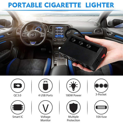 TR24 3 In 1 Car Cigarette Lighter Independent Switch Charger(Black) - Cigar Socket by PMC Jewellery | Online Shopping South Africa | PMC Jewellery | Buy Now Pay Later Mobicred