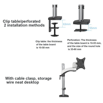 Gibbon Mounts FE112 Aluminum Alloy Lifting and Rotating LCD Computer Monitor Bracket(Perforation) - Laptop Stand by PMC Jewellery | Online Shopping South Africa | PMC Jewellery | Buy Now Pay Later Mobicred