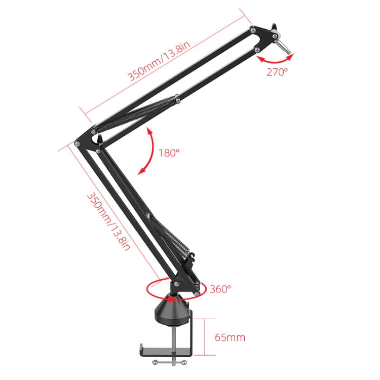 Desktop Foldable Live Condenser Microphone Gimbal Bracket - Stand by PMC TechLife | Online Shopping South Africa | PMC TechLife | Buy Now Pay Later Mobicred