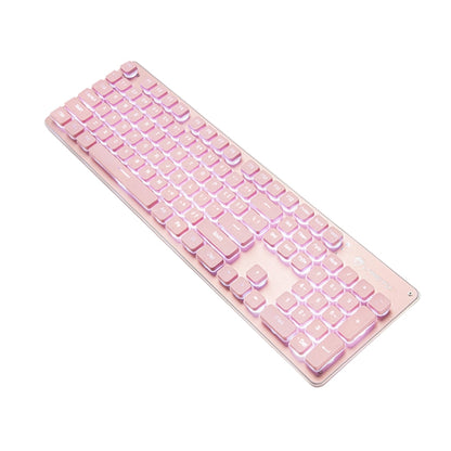 LANGTU L1 104 Keys USB Home Office Film Luminous Wired Keyboard, Cable Length:1.6m(White Light Pink) - Wired Keyboard by LANGTU | Online Shopping South Africa | PMC Jewellery | Buy Now Pay Later Mobicred