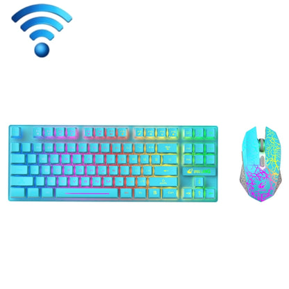 ZIYOU LANG T87 Gaming Luminous Wireless Keyboard and Mouse Set(Blue) - Wireless Keyboard by ZIYOU LANG | Online Shopping South Africa | PMC Jewellery | Buy Now Pay Later Mobicred